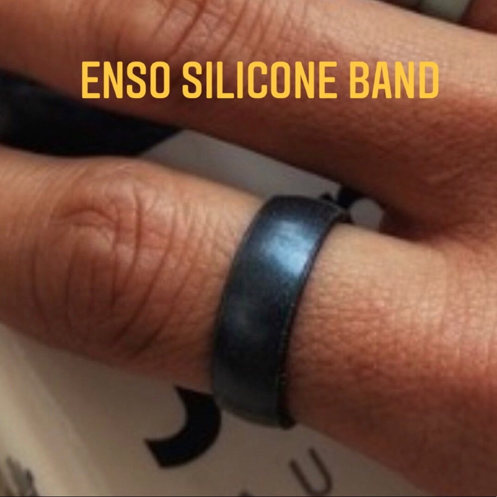 Enso Rings Classic Elements Silicone Ring Wedding Band Black Pearl NEW